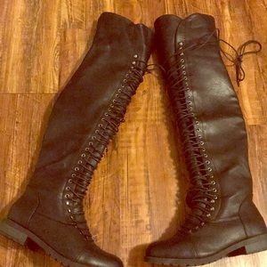 Over the knee combat boots